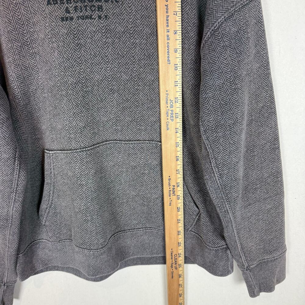 Abercrombie & Fitch Hoodie Women XS Gray Chevron Fleece Lined Relaxed Pullover - Picture 11 of 11